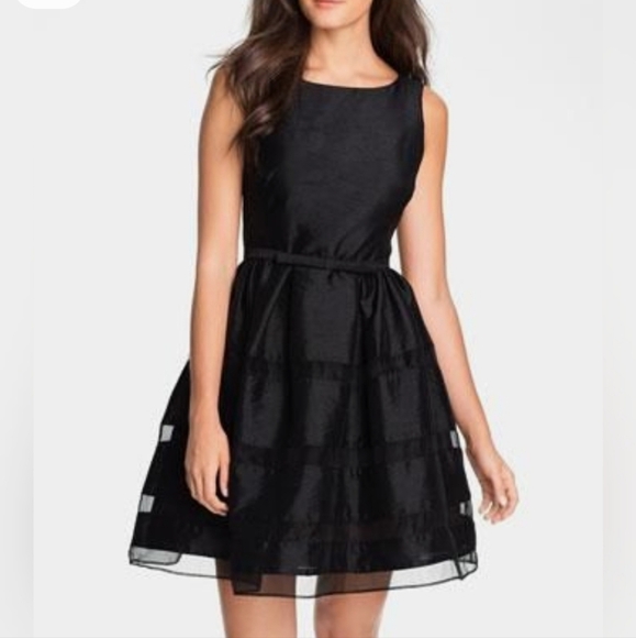 Taylor NWTs Tonal Strip Fit & Flare Dress - Picture 4 of 9